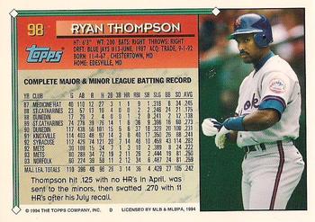1994 Topps - Gold #98 Ryan Thompson Back