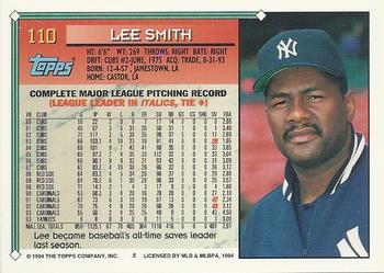 1994 Topps - Gold #110 Lee Smith Back