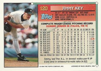 1994 Topps - Gold #120 Jimmy Key Back