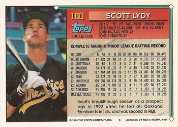 1994 Topps - Gold #160 Scott Lydy Back