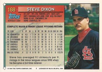 1994 Topps - Gold #168 Steve Dixon Back