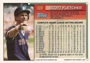1994 Topps - Gold #169 Scott Fletcher Back