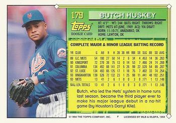 1994 Topps - Gold #179 Butch Huskey Back