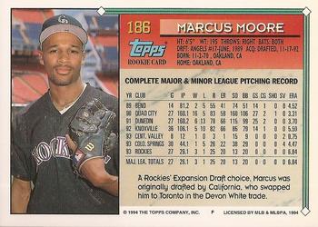 1994 Topps - Gold #186 Marcus Moore Back