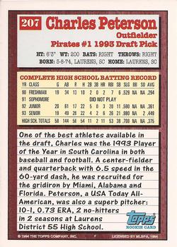 1994 Topps - Gold #207 Charles Peterson Back