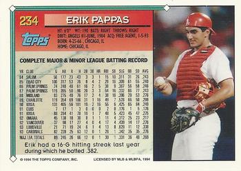 1994 Topps - Gold #234 Erik Pappas Back