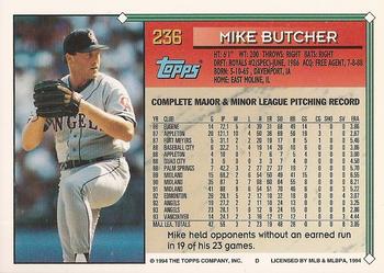 1994 Topps - Gold #236 Mike Butcher Back