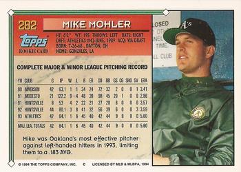 1994 Topps - Gold #282 Mike Mohler Back