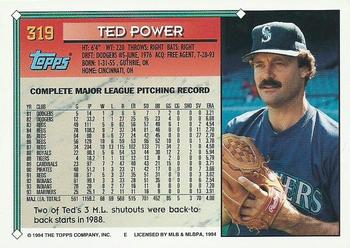 1994 Topps - Gold #319 Ted Power Back