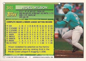 1994 Topps - Gold #341 Nigel Wilson Back