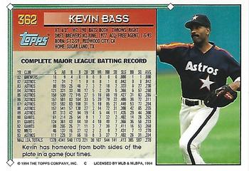 1994 Topps - Gold #362 Kevin Bass Back