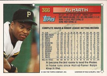 1994 Topps - Gold #366 Al Martin Back