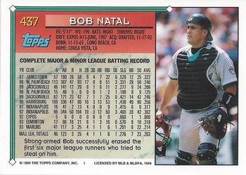 1994 Topps - Gold #437 Bob Natal Back