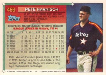 1994 Topps - Gold #456 Pete Harnisch Back