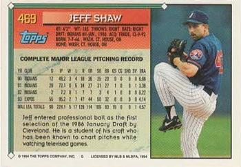 1994 Topps - Gold #469 Jeff Shaw Back