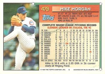 1994 Topps - Gold #479 Mike Morgan Back