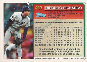 1994 Topps - Gold #482 Hipolito Pichardo Back