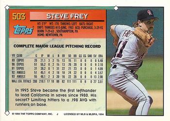 1994 Topps - Gold #503 Steve Frey Back