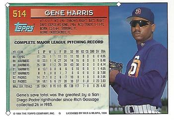 1994 Topps - Gold #514 Gene Harris Back
