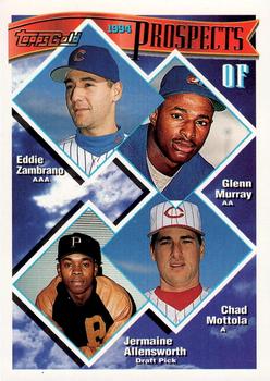 1994 Topps - Gold #616 OF Prospects (Eddie Zambrano / Glenn Murray / Chad Mottola / Jermaine Allensworth) Front