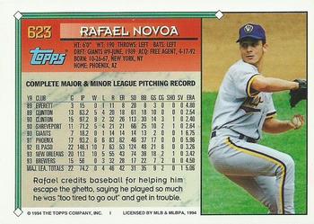 1994 Topps - Gold #623 Rafael Novoa Back