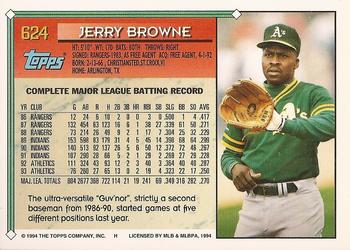 1994 Topps - Gold #624 Jerry Browne Back
