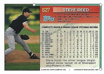 1994 Topps - Gold #627 Steve Reed Back