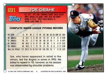 1994 Topps - Gold #691 Joe Grahe Back