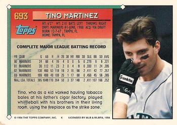 1994 Topps - Gold #693 Tino Martinez Back