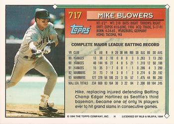 1994 Topps - Gold #717 Mike Blowers Back