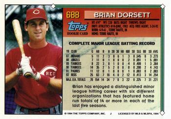 1994 Topps - Gold #688 Brian Dorsett Back