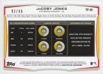 2014 Bowman Draft - Top Prospects Purple Ice #TP-50 JaCoby Jones Back