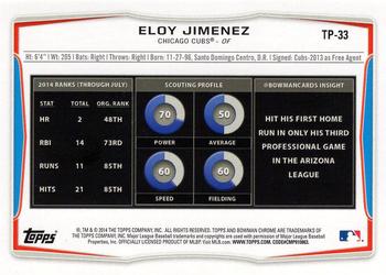 2014 Bowman Draft - Top Prospects Silver Ice #TP-33 Eloy Jimenez Back