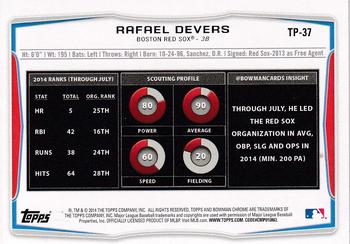 2014 Bowman Draft - Top Prospects Silver Ice #TP-37 Rafael Devers Back