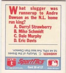 1988 Sportflics Gamewinners - Baseball Trivia Quiz #16 Baseball Trivia Quiz Back
