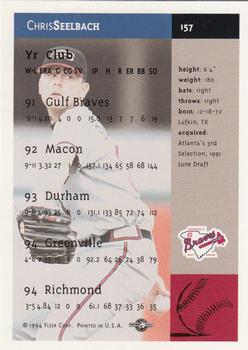 1994-95 Fleer Excel #157 Chris Seelbach Back