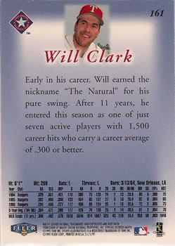 1997 Sports Illustrated #161 Will Clark Back