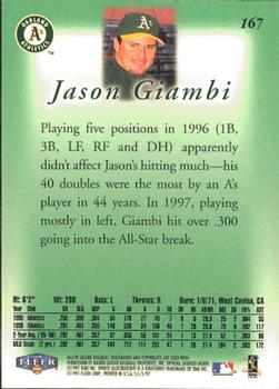 1997 Sports Illustrated #167 Jason Giambi Back