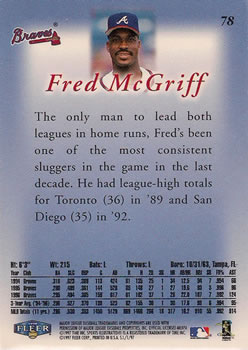 1997 Sports Illustrated #78 Fred McGriff Back