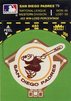 1980 Fleer Baseball Stickers #NNO San Diego Padres Baseball Diamond Front