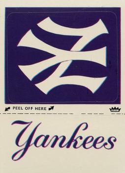 1980 Fleer Baseball Stickers #NNO New York Yankees Monogram Front