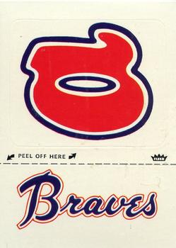 1980 Fleer Baseball Stickers #NNO Atlanta Braves Monogram Front