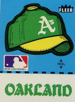 1980 Fleer Baseball Stickers #NNO Oakland A's Cap Front