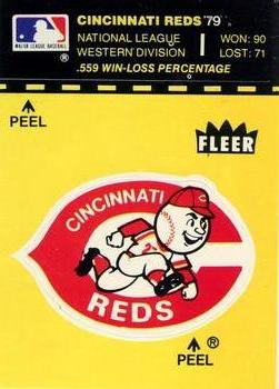 1980 Fleer Baseball Stickers #NNO Cincinnati Reds Logo Front