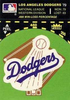 1980 Fleer Baseball Stickers #NNO Los Angeles Dodgers Baseball Diamond Front