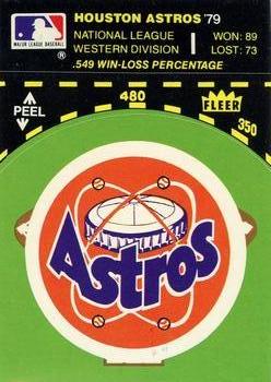1980 Fleer Baseball Stickers #NNO Houston Astros Baseball Diamond Front