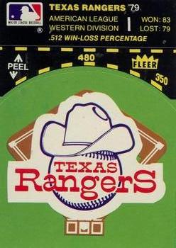 1980 Fleer Baseball Stickers #NNO Texas Rangers Baseball Diamond Front