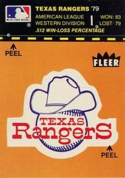 1980 Fleer Baseball Stickers #NNO Texas Rangers Logo Front