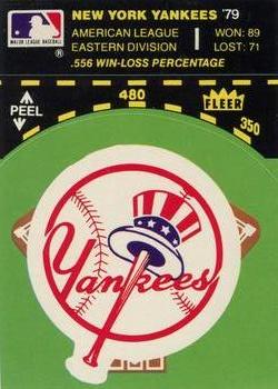 1980 Fleer Baseball Stickers #NNO New York Yankees Baseball Diamond Front