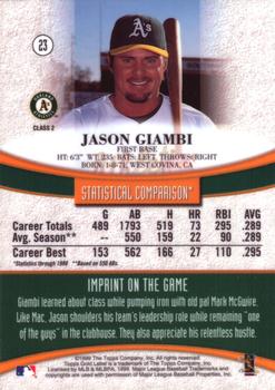 1999 Topps Gold Label - Class 2 #23 Jason Giambi Back